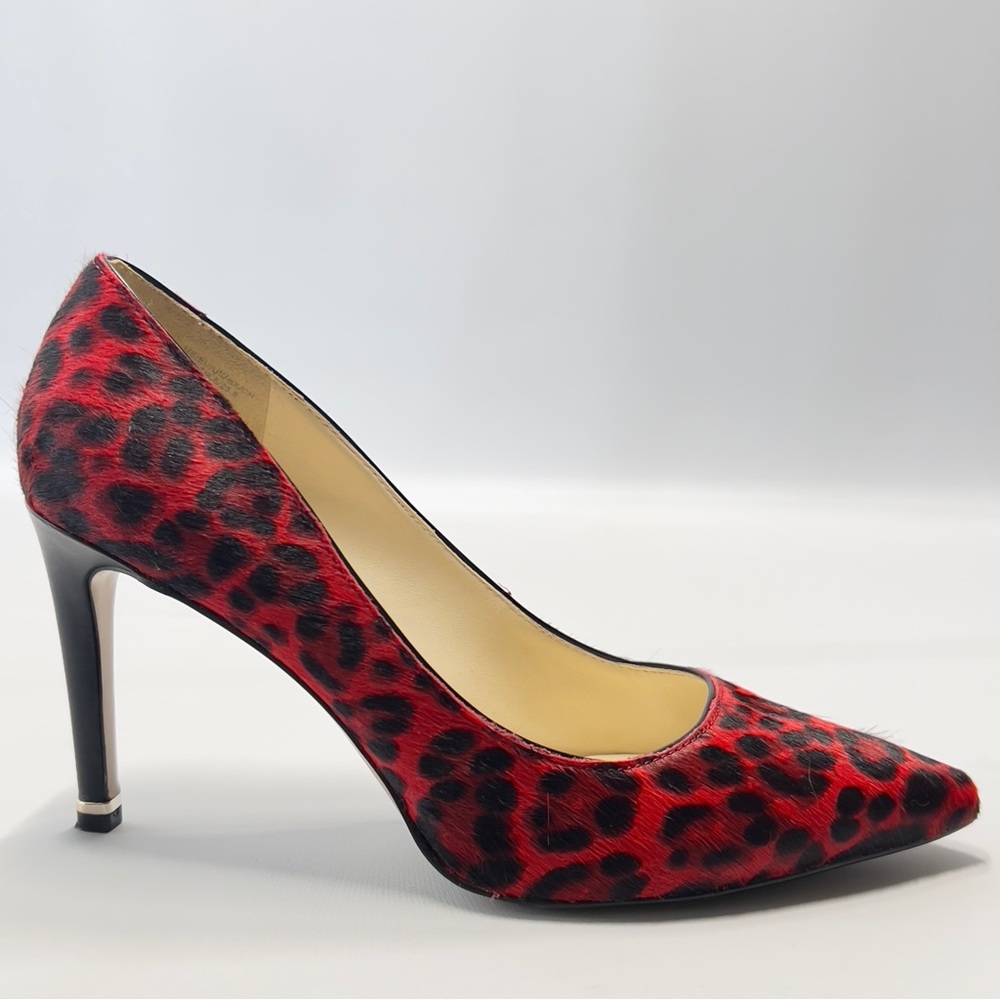 KATHERINE KELLY Women’s Size 9 Black And Red Calf Hair High Heel Stilleto